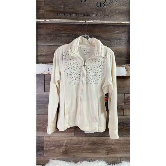 ThreeHearts Velour Off White Studded Jacket New With Tags - Picture 2 of 8